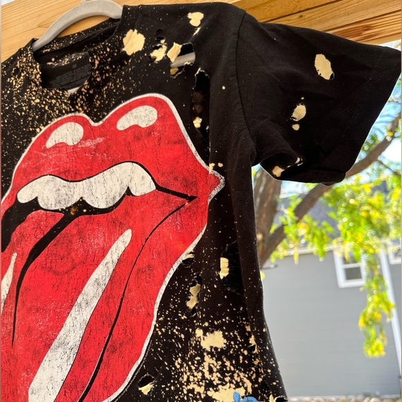 The Rolling Stones Retro Deconstructed Bleached Short Sleeve Tee T Shirt medium - Picture 5 of 12